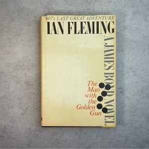 Ian Fleming "The Man with the Golden Gun" Hardcover Book - Cream and Black